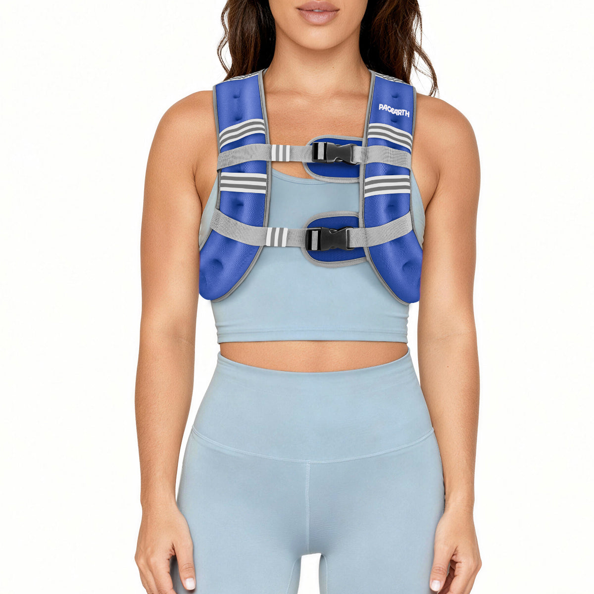 Pacearth Weighted Vest with Arm Strap Phone Pouch and  Reflective Stripe Blue