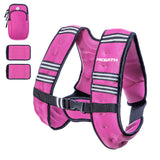 Weighted Vest with Arm Strap Phone Pouch and  Reflective Stripe Pink