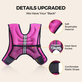 Weighted Vest with Arm Strap Phone Pouch and  Reflective Stripe Pink