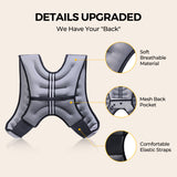 Weighted Vest with Arm Strap Phone Pouch and  Reflective Stripe Grey