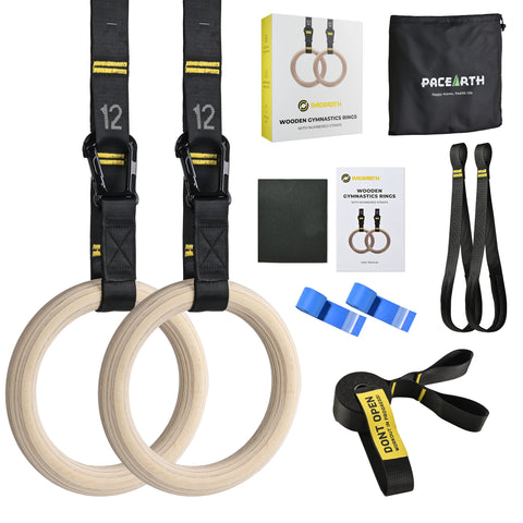 Gymnastics Rings 32mm Wooden Olympic Rings Set with Gift Box