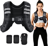 6 LBS Pacearth Weighted Vest for walking,Body Weight Vests for Women, Men with Arm Strap Phone Pouch