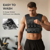 Weight-Adjustable Vest with Add-on Iron Blocks for Hardcore Strength Training 35lb/44lb
