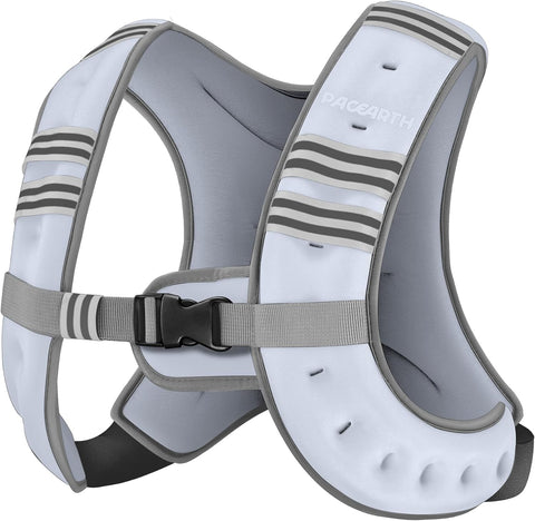 Pacearth Weighted Vest with Arm Strap Phone Pouch and  Reflective Stripe Concrete Gray