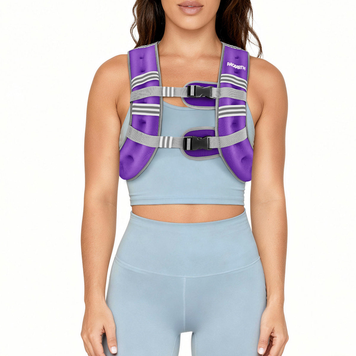 Pacearth Weighted Vest with Arm Strap Phone Pouch and  Reflective Stripe Purple