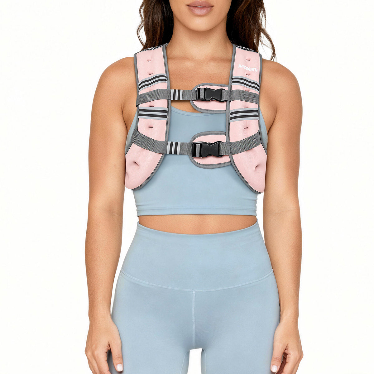 Pacearth Weighted Vest with Arm Strap Phone Pouch and  Reflective Stripe Blossom Cherry