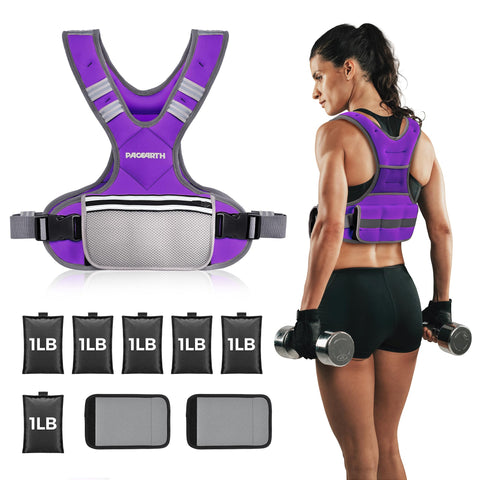 PACEARTH Adjustable Weight Vest 4-10lbs / 11-20lbs Purple