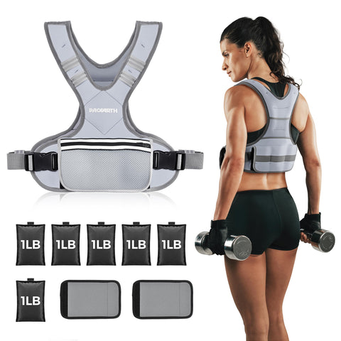 PACEARTH Adjustable Weight Vest 4-10lbs / 11-20lbs Concrete Gray