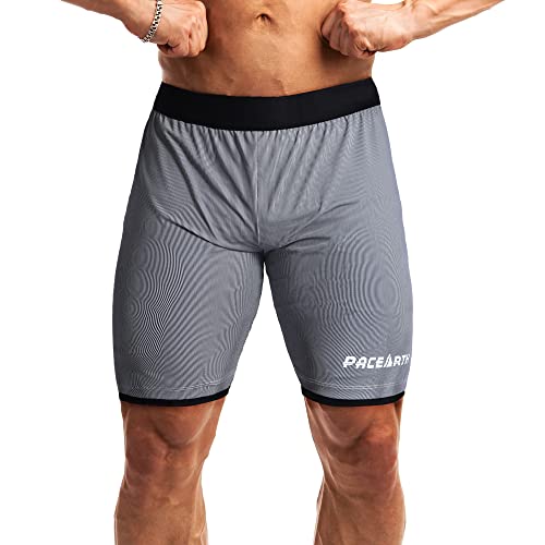 2 in 1 Men's Running Shorts for Workout Double Compression – Paceland INC